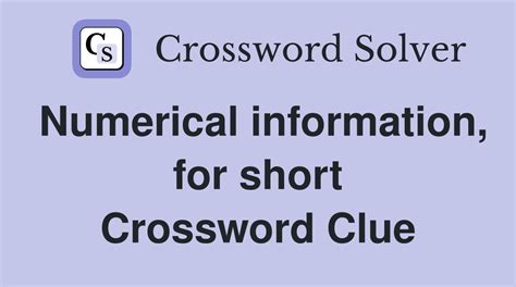 facts for short crossword clue|Facts, for short